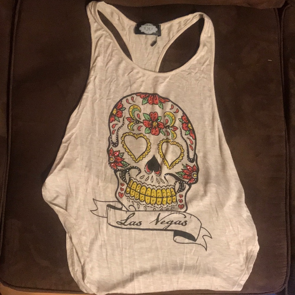 Vegas Skull Low Back Tank